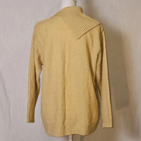 Vintage Hunters Run Gold Long Sleeve Button Cowl Neck Womens Sweater Sz M - Picture 6 of 12